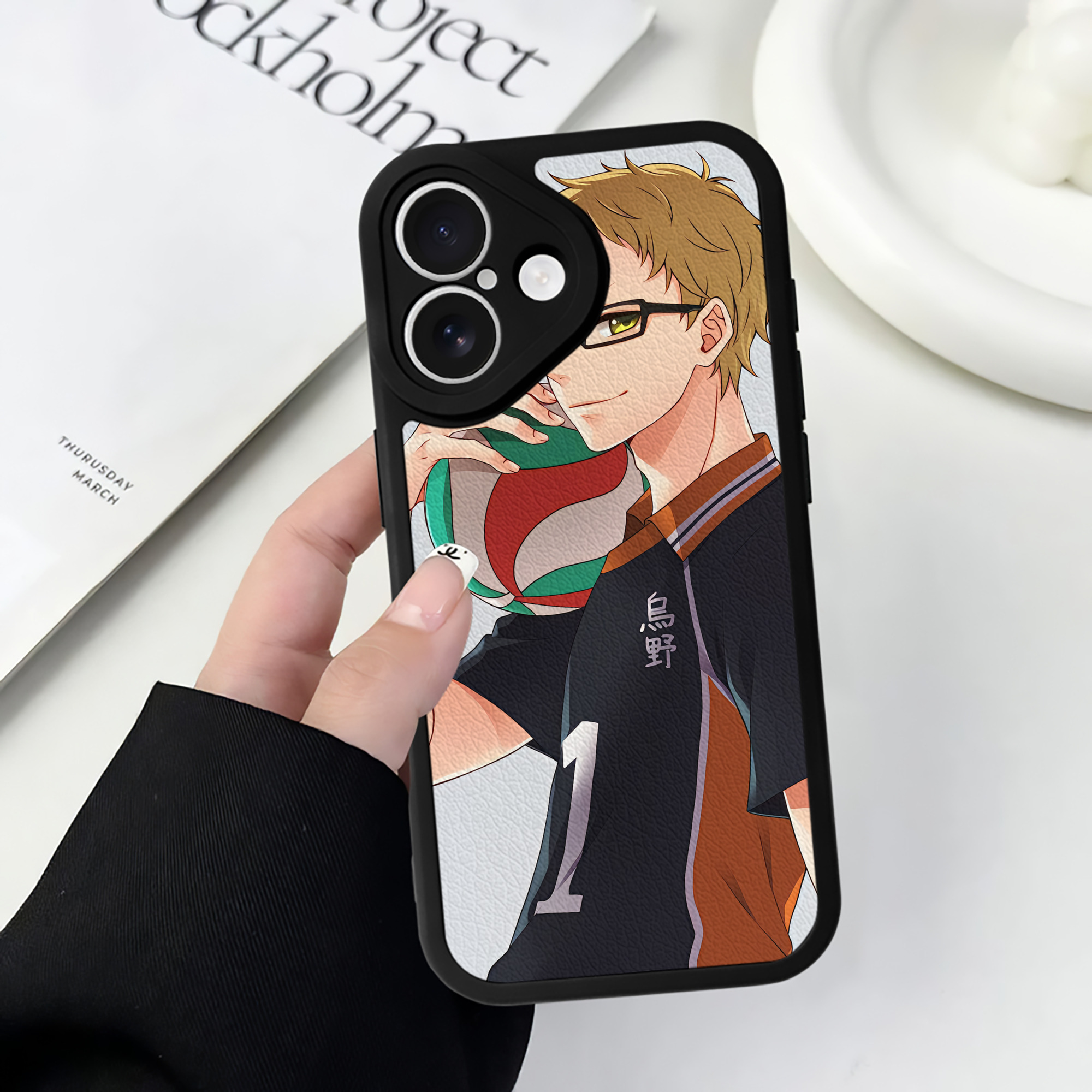 （画像用） ハイキュー!! Haikyu!! 【iPhone 16シリーズ対応】シリコンスマホケース（レザー調） 材質：シリコン